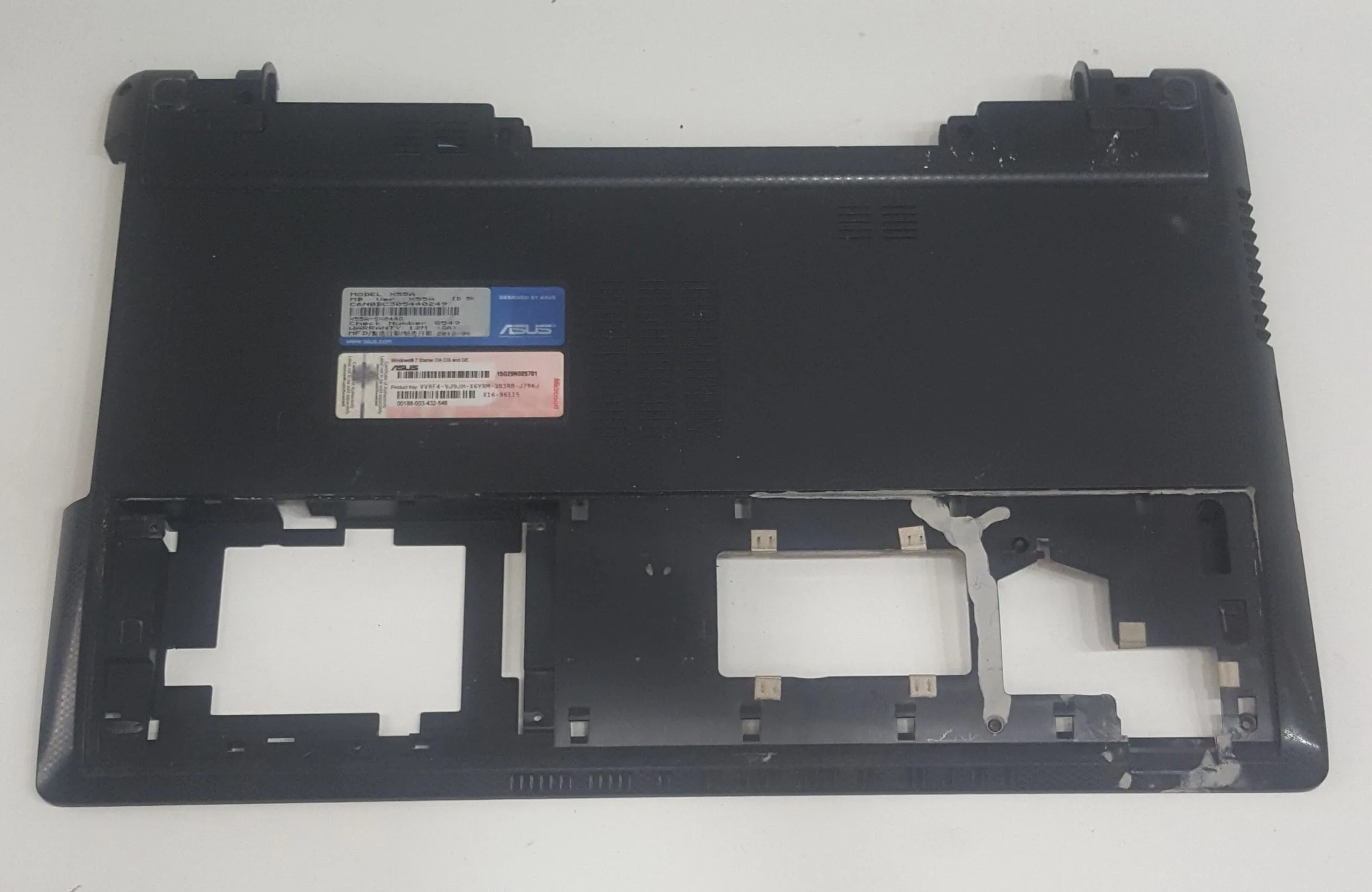 Asus X55, X55A, X55C, X55U ve X55V serisi notebooklar için uyumlu alt kasa (bottom case)