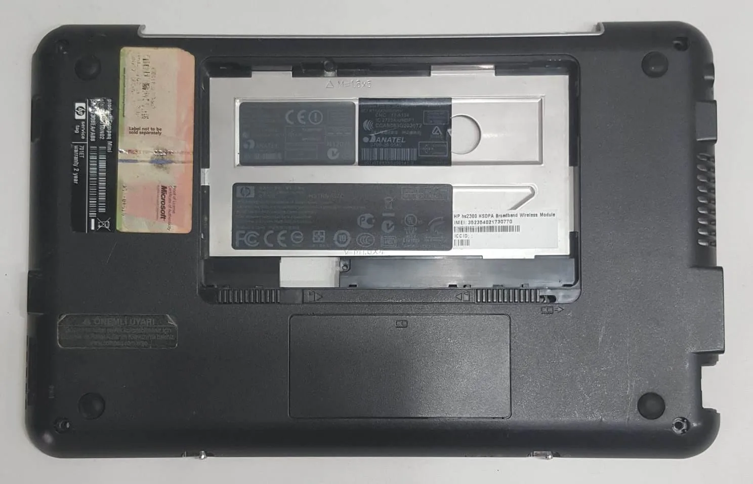 Compaq Mini 700, 701, 702, 731et ve HP Mini 1000 serisi alt kasa