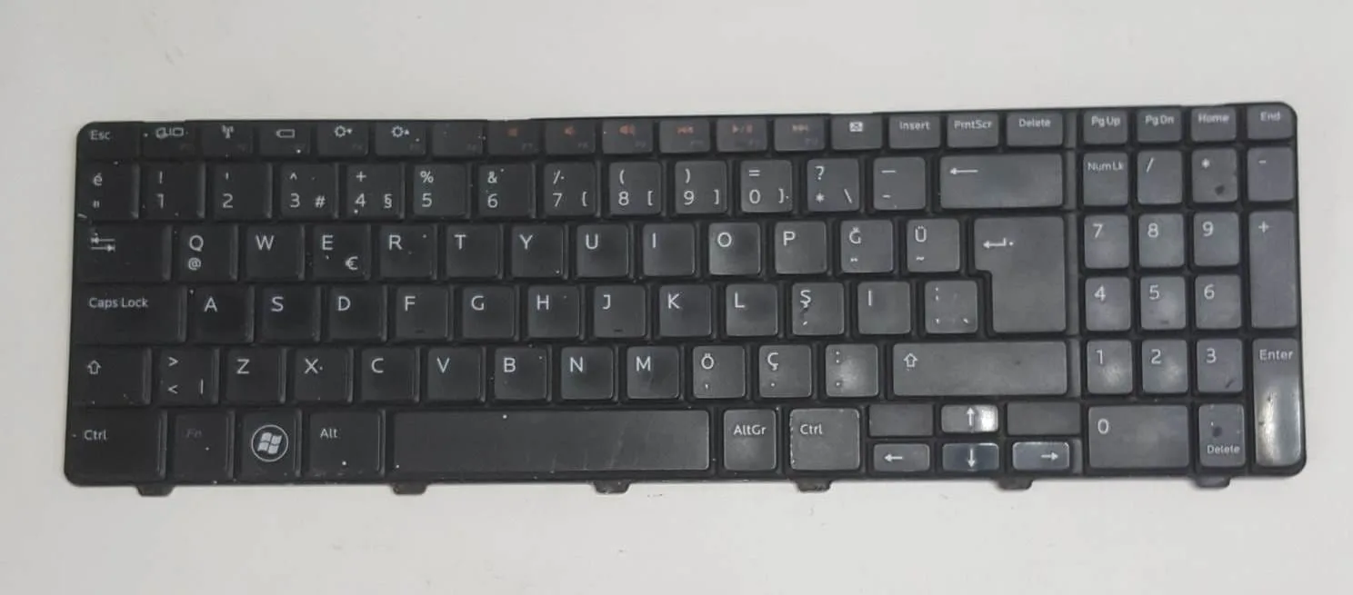 Dell Inspiron N5010 M5010 Siyah Türkçe Q Klavye (İkinci El / Orijinal)