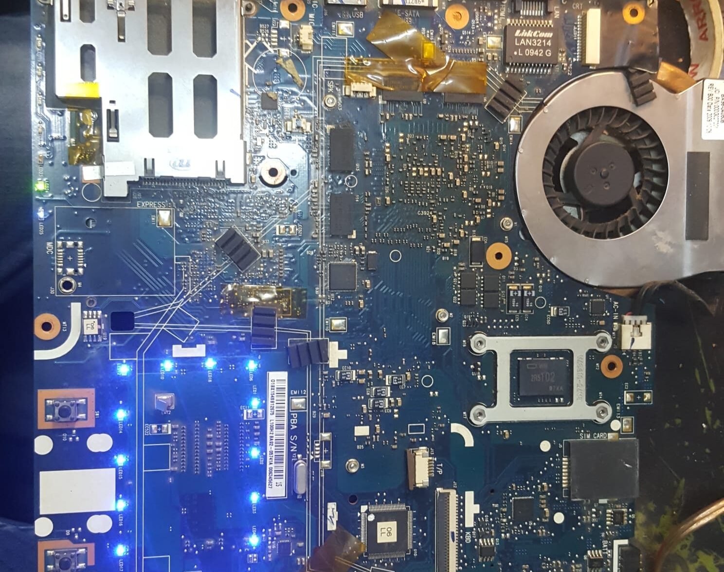 Samsung R522 ve NP-R522 serisi dizüstü bilgisayarlar için kullanılan CANNES/BONN BA41-01060A anakart