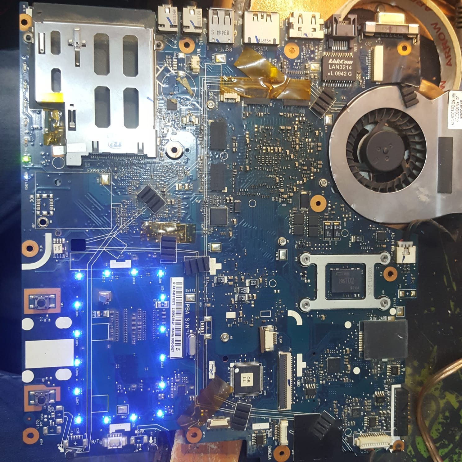 Samsung R522 ve NP-R522 serisi dizüstü bilgisayarlar için kullanılan CANNES/BONN BA41-01060A anakart