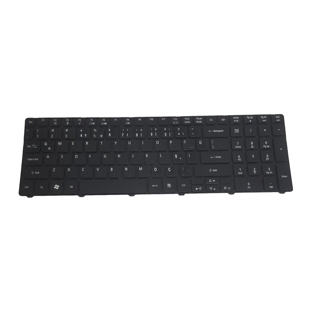 Acer Aspire 7535, 7535G ve 7235 (MS2262) uyumlu Siyah Türkçe Q klavye - beyaz fon Acer Aspire 7535, 7535G ve 7235 (MS2262) uyumlu Siyah Türkçe Q klavye