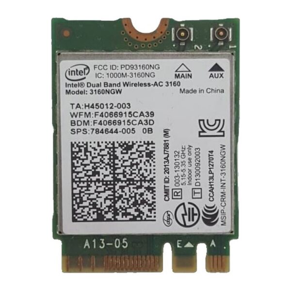 Lenovo uyumlu Intel Dual Band Wireless-AC 3160 (3160NGW)