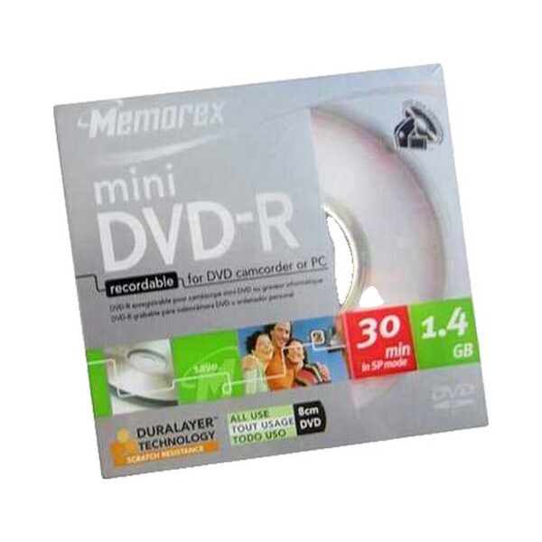 Memorex Mini DVD-R 1.4 GB (8 cm) Kamera Kayıt Diski – 30 Dakika Video Diski