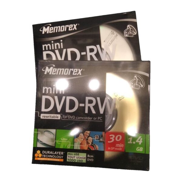 Memorex Mini DVD-RW 1.4 GB / 30 Dakika Yeniden Yazılabilir Mini DVD (8 cm)