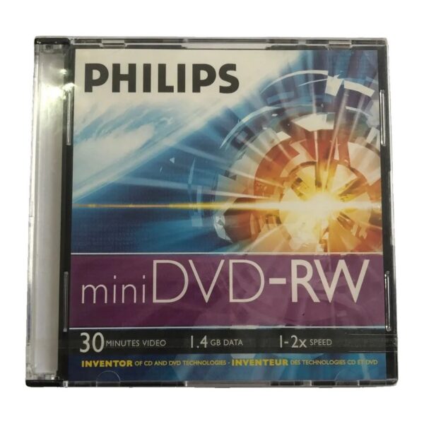 Philips 1.4 GB 2x Mini DVD (8 cm) Tekli Kutulu – 30 Dakika Video Kayıt Diski